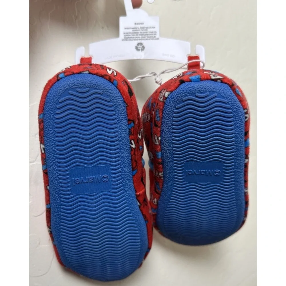 Disney Collection Boys Spiderman Slip-on Slippers Size‎ 11/12 NWT